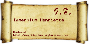 Immerblum Henrietta névjegykártya