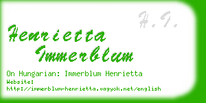 henrietta immerblum business card